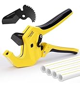 THINKWORK PVC Cutter 1-5/8", PVC Pipe Cutter, Ratcheting PVC Cutter with One-Click Blade Replacem...