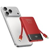 VEGER 10000mAh 22.5W Fast Charging Portable Charger with Built-in Cables | 0.4lb Slim USB C Power...