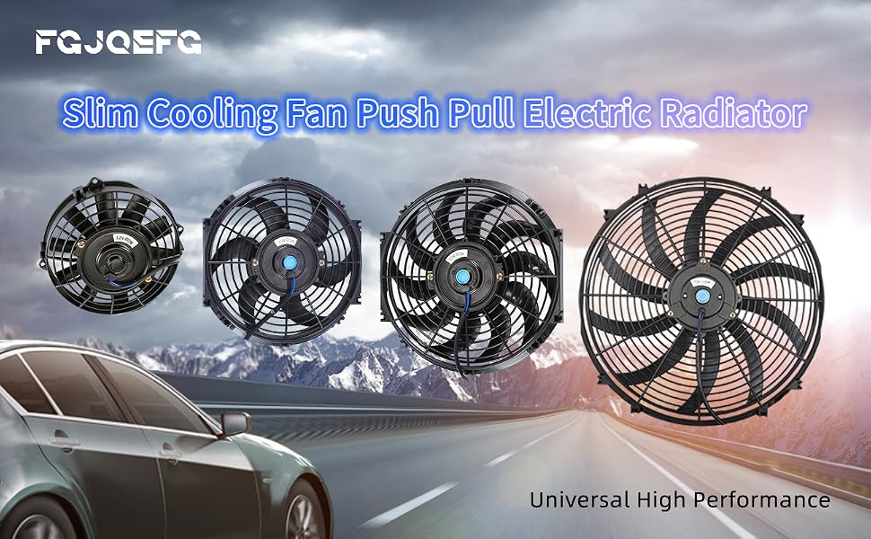 Universal Slim Fan Push Pull Electric Radiator 12V 80W High Performance Cooling Fan Mount Kit