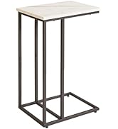 Aibiju Side Table Small End Table C Shaped, Slide Under Laptop Desk for Couch, Living Room Side T...
