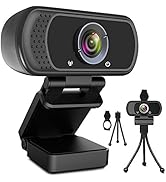 1080P Webcam with Microphone, HD Webcam Web Camera with Tripod Stand, Widescreen USB Computer Cam...