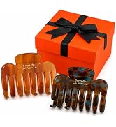 2 Pack Medium Acetate Hair Clips for Women, Double Layer Claw Clips with Glossy Finish, Compact H...
