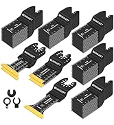 EXKRAEFT 55 PCS Oscillating Saw Blades, Universal Titanium Oscillating Tool Blades for Metal Nail...