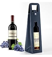 RYDDOY Wine Gift Bag, Reusable Leather Wine Tote Carrier, Single Bottle Champagne Beer Gift Bags ...