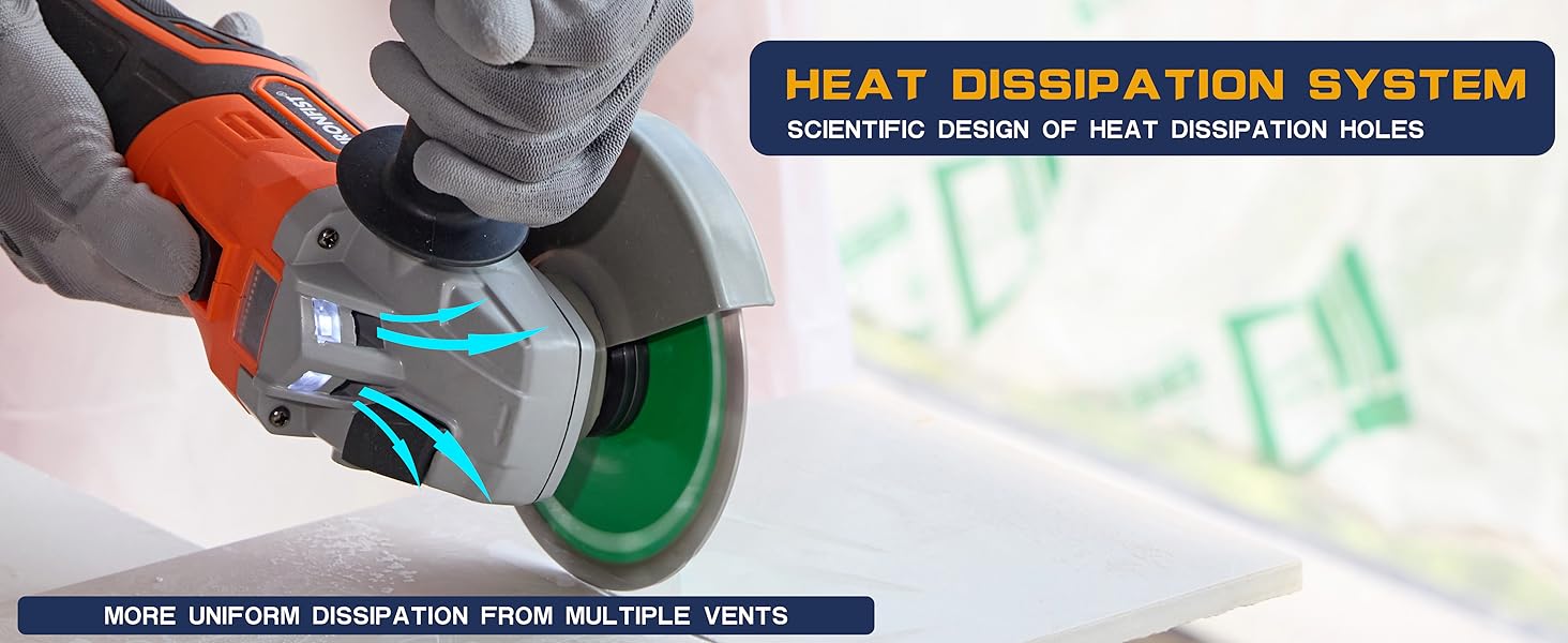 Angle grinder cordless battery lithium brushless motor cutting grinding cut tool power wood metal