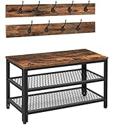 HOOBRO Hall Tree Entryway Storage Bench, Coat Rack Shoe Bench, Shoe Rack Organizer with Coat Hook...