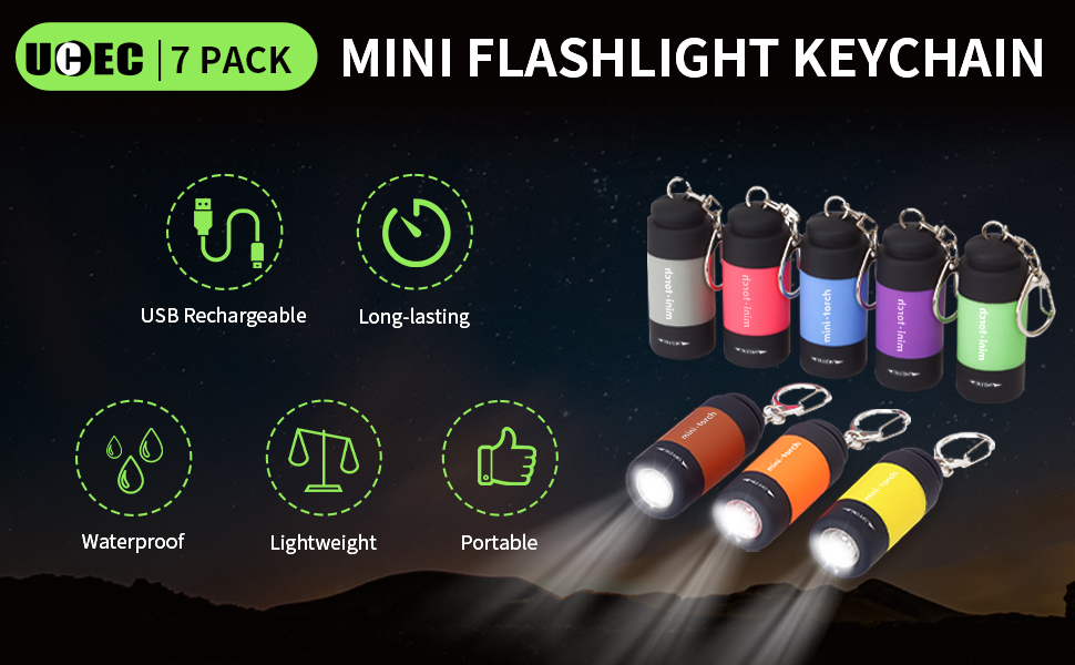 UCEC mini torch flashlight is great for emergencies, camping, party and gifts.