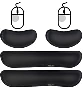 VAGAU Premium Keyboard Wrist Rest and Mouse Pad Wrist Support, Ergonomic Memory Foam Set for Offi...
