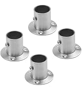 Antrader Stainless Steel Closet Rod Flange,1 Inch Adjustable Socket Bracket | 4-Pack Brushed Supp...
