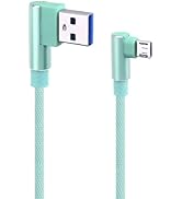 ULTECHNOVO Right Angle Micro USB Cable, 3Ft 90 Degree Data Cable Charger Cord, 2.4 A, Nylon Braid...