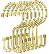 Goowin Shower Curtain Hooks, Shower Curtain Rings, Durable Gold Shower Curtain Hangers, Smooth Gl...