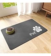 Dog Cat Feeding Mat-Absorbent Pet Bowl Mat for Food and Water, Quick Dry Water Dispenser Mat for ...