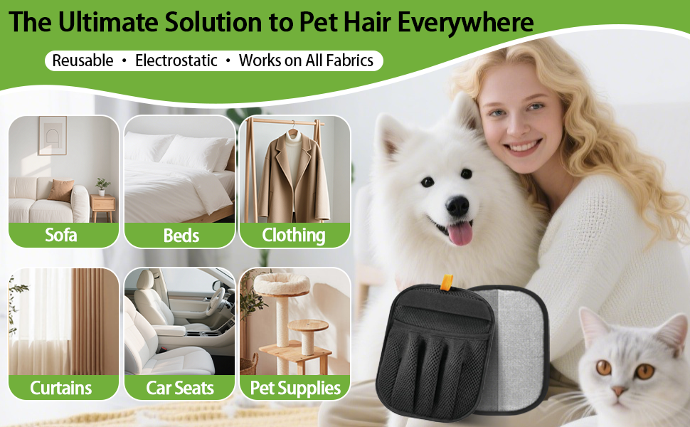 hair pet glove removal remover electrostatic gloves grooming mitt dog cat magic