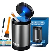 Ashtray with Lid, Smellproof & Smokeproof Cup Holder Ashtray | Portable Mini Car Trash Can, Detac...