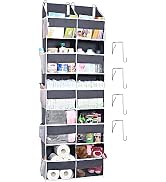 Over Door Organizer, 5-Tier Large Back of Door Closet Organizer with 10 Mesh Side Pockets Pantry ...