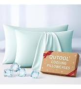Premium Cooling Pillowcases Queen Size Set of 2 for Hot Sleeper & Night Sweats Beauty Sleep Reduc...
