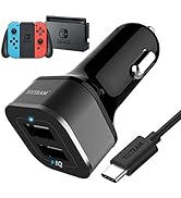 Car Charger for Switch - YCCTEAM 5V/4.8A High Speed Play and Charge Two-Port USB Adapter with 6.6...