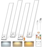 Under Cabinet Lighting with Remote Control,2500mAh USB Rechargeable Motion Sensor Light Indoor,35...