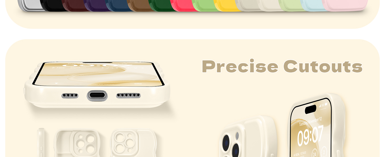 wave frame case wavy cute case beige case girly case Aesthetic Phone Case slim case thin case