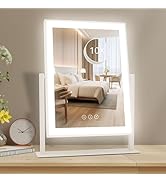 Acoolda 18.7"x 13.4"Lighted Makeup Mirror,Vanity Mirror with Lights,Three Color Lighting Modes, a...