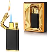 Magic Dual Flame Tiger Lighter, Butane Refillable Torch Lighter Double Flame Tiger Lighter Switch...