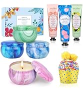 Gift Baskets for Women: Unique Candles Hand Cream Lotion Socks Gifts Set, Christmas Gifts for Wom...