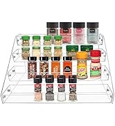 PMMASTO Tiered Spice Rack, Seasoning Organizer, Clear Acrylic Vertical Shelves Can Organizer for ...