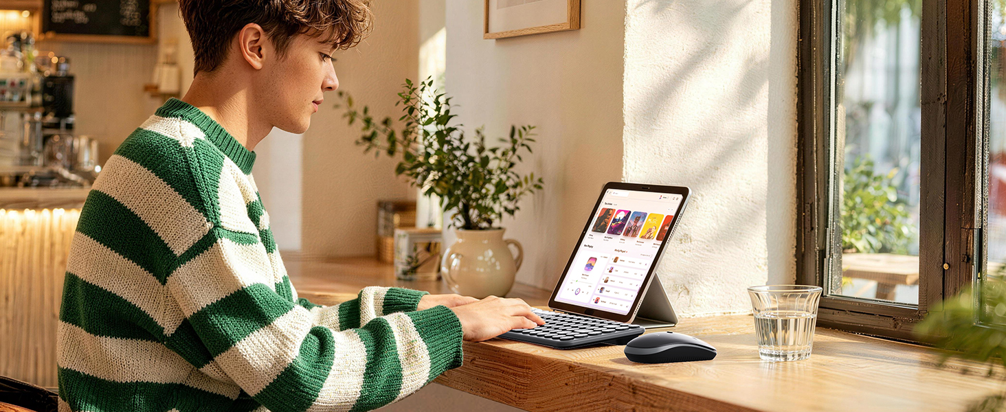 Compact bluetooth keyboard and mouse