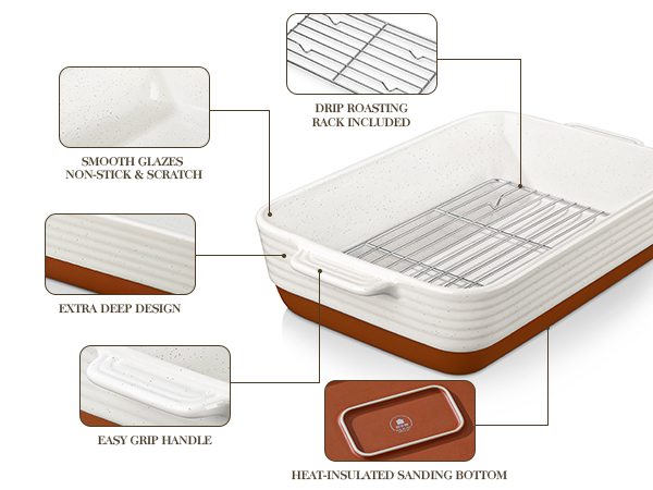 Deep Casserole Dishes with Roasting Racks
