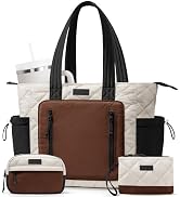 Bagstellar Puffer Tote Bag for Women, Lightweight Puffy Work Laptop Handbag Teacher Nurse Quilted...