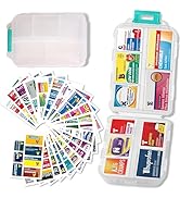 iouwei Pill Organizer With Medicine Labels - 7 Day Travel Daily Container, Mini Medication Storag...