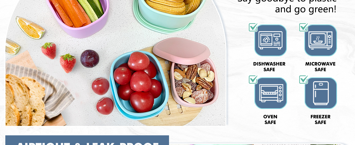 Pink Blue Green Purple Sandwiches Salad Pasta Snack Kids Meal Prep Home Kitchen Christmas Prime Day
