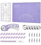 Headley Tools Rotary Cutter Set - 45mm Fabric Cutter, 5 Extra Rotary Blades, A3 Cutting Mat, Quil...