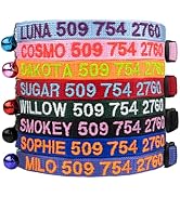 GoTags Personalized Cat Collars with Breakaway Safety Release Buckle, Custom Embroidered Cat Coll...