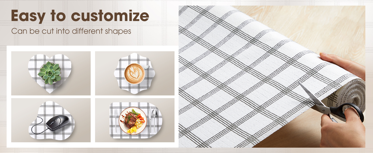 Drawer and Shelf Liner, Non-Slip Kitchen Cabinet Liners is easy to cut