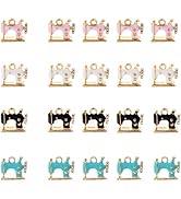 Frinnovan, 20 Pack Sewing Machine Charms Enamel Vintage Mini Pendants for Jewelry Making Bracelet...