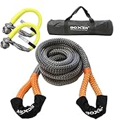 Boxer Pro Series Kinetic Recovery Tow Rope 1” x 20’ 29,300lbs with 2X 9/16” USA Spectra Fiber Sha...