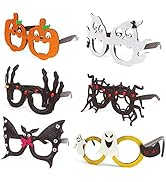 CCINEE 6 pcs Halloween Glasses Frames Ghost Pumpkin Bat Eyeglasses Costumes Eyewear for Kids Hall...