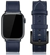 EDIMENS Leather Bands Compatible with Apple Watch 45mm 42mm 44mm Band Men Women, Vintage Genuine ...