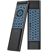 iPazzPort Mini Air Mouse Remote with Keyboard - 7-Color Backlit, Bluetooth & 2.4G Dual-Mode, Resp...