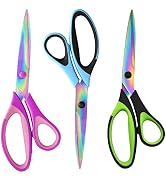 8.5" Scissors All Purpose, Multipurpose Scissors 3 pack Bulk Ultra Sharp Blade Shears, Comfort-Gr...