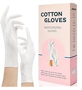 Zealor 6 Pair White Cotton Gloves for Dry Hands, Moisturizing Overnight Work Gloves Liners for Ec...