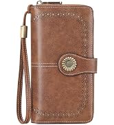 SENDEFN Wallet for Women RFID Blocking Leather Clutch Long Purse Large Capacity Credit Card Holde...