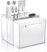 Disposable Facial Towel Storage Box Acrylic Towel Container Box Compatible with Clean Skin Club C...
