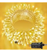 Ollny Christmas Lights 120LED 40FT, Warm White Fairy Lights Waterproof Connectable Timer, 8 Modes...