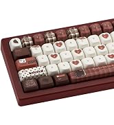 COOMICKEY 145 Keys Velvet Chocolate Keycaps, Dye-Sublimation PBT Custom Keycap Set for FOA Profil...
