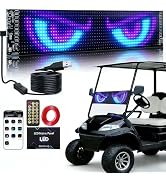 Suacopzar Golf Cart Devil Eyes Light, 23x5in Programmable Flexible LED Digital Display Smart APP ...