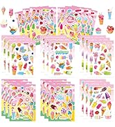 24 Sheets Ice Cream Stickers for Kids, 450Pcs Summer Stickers Bulk Preschool Sticker Sheets for R...