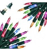 Christmas Lights 100 Count Incandescent String Light UL Certified Connectable Multicolored 21feet...