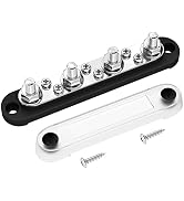 DAIERTEK Negative Bus Bar 12V Marine 4 x 5/16" (M8) Terminal Studs 6 x M4 (#8) Terminal Screws Go...